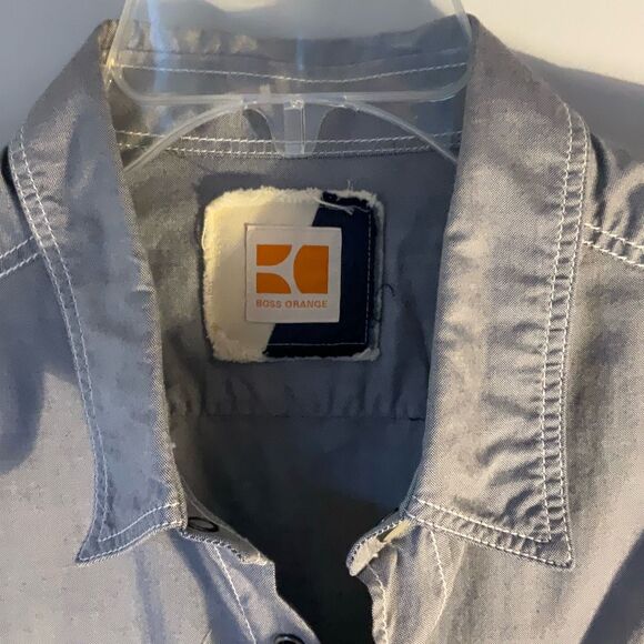 Men’s Hugo Orange Hugo Boss Snap Up Shirt, XL. Grey - Picture 14 of 16